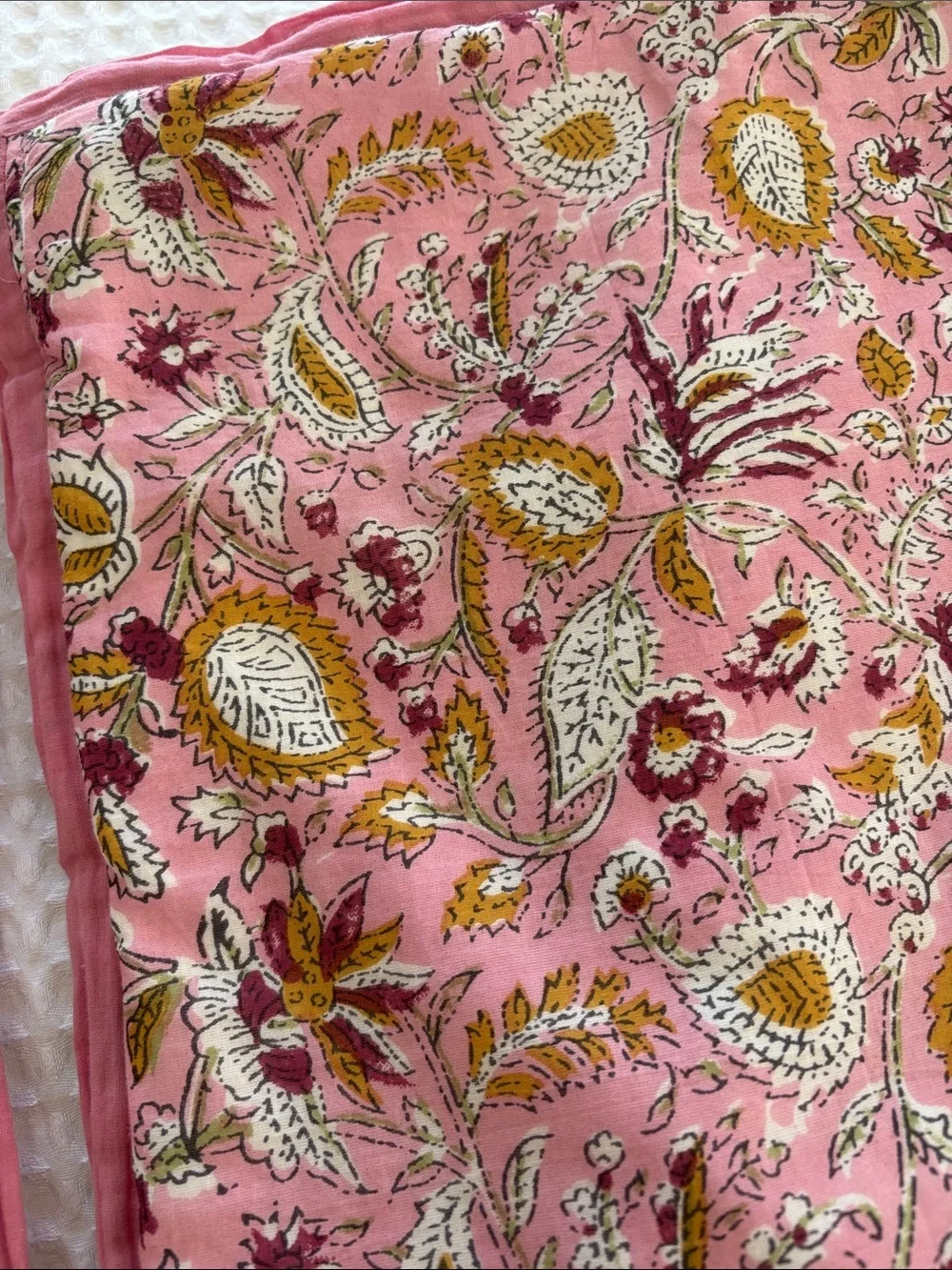 Pottery Barn Shannon Reversible Quilted Floral Pillow Shams Blue Pink Euro 26x26